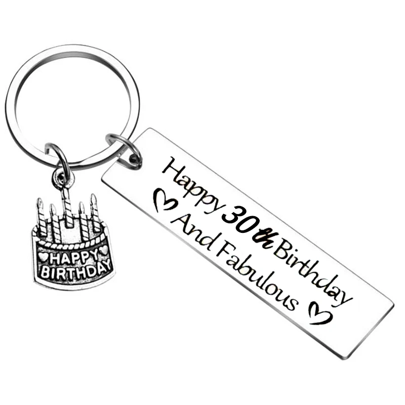 50 years old Birthday Keychain Gifts for Women Men happy 50th Birthday Keyring for Friends BBF Gifts