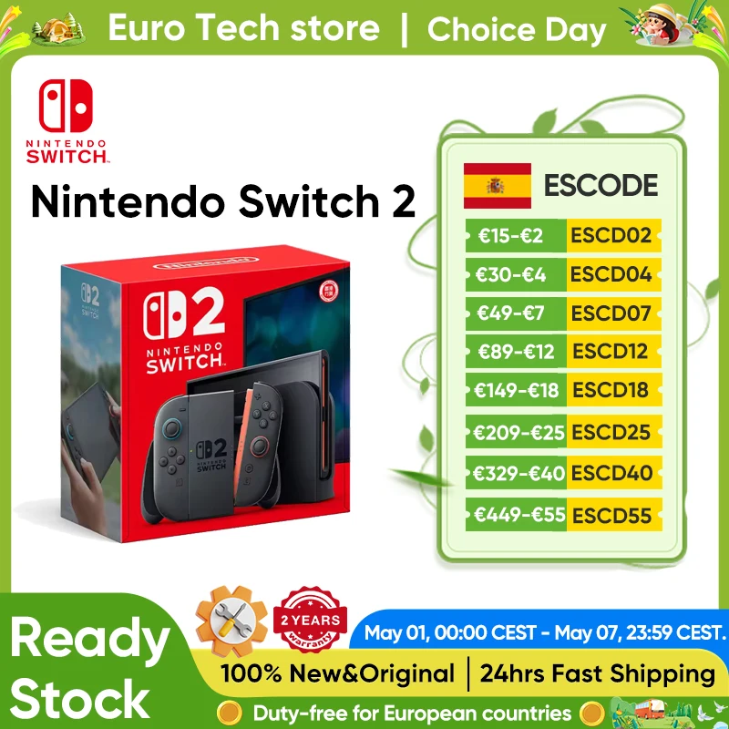 Nintendo Switch 2 com tela de 7,9'', Joy‑Con, áudio aprimorado, console ajustável, compatível com versões anteriores e três modos de jogo
