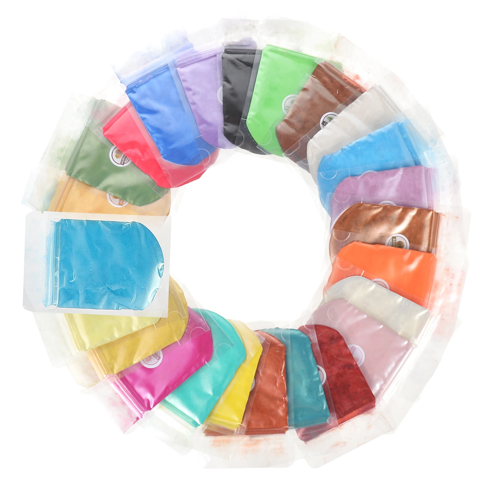 

24 Bags Mica Powder Pigment for Crafts Soap Colorful Eye Shadow Resin Crafting Iridescent DIY Material Wax Making