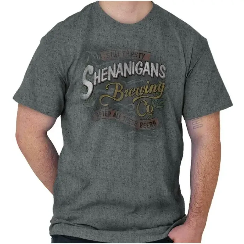 Shenanigans Brewing Co Beer Drinking Drunk Adult Short Sleeve Crewneck Tee