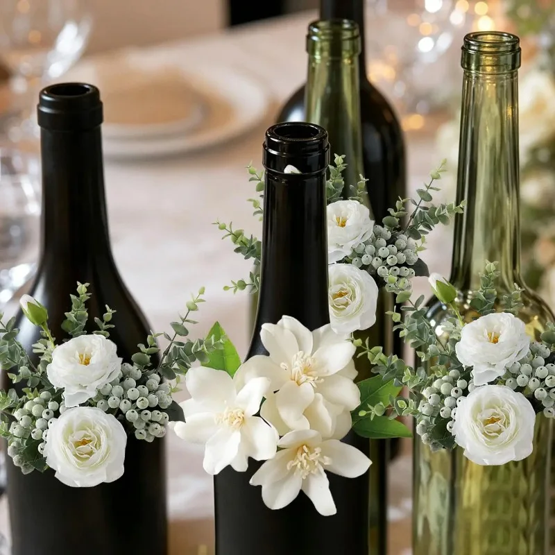 20-1pcs Floral Foam Balls Round Green with Base Wine Bottle Foam Holder Floral DIY Arrangement Kit for Wedding Party Table Decor - view 6