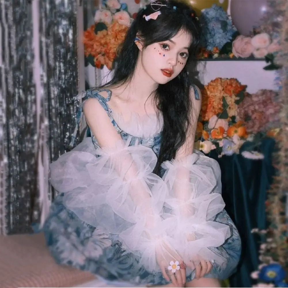 

Sweet Lace Mesh Wedding Arm Sleeves Bubble Sleeves Long Gloves Bubble Sleeves Puff Sleeves Party Sleeves Decor Birthday Photo