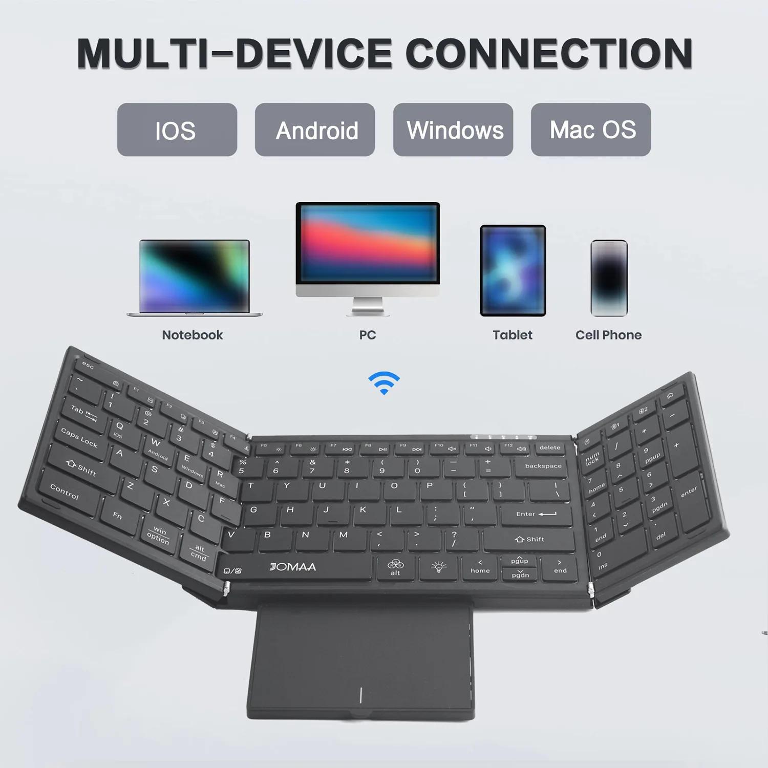 

New wireless mini folding Bluetooth keyboard touchpad & numeric keyboard business office portable