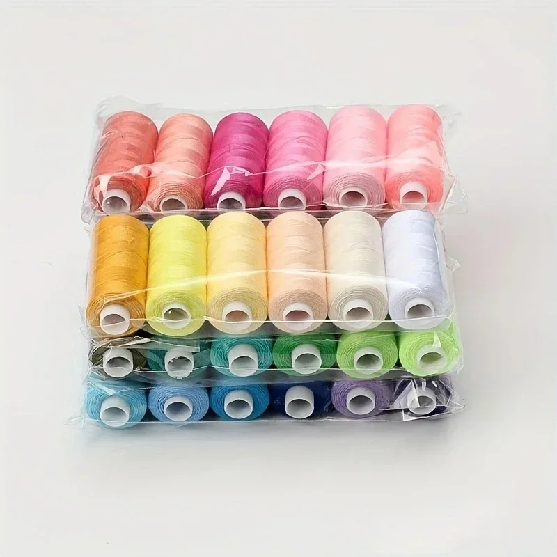 

36 Color Manual Sewing Thread Box Set With Fixed Color Thread Plastic Shuttle Core 400 Yards Fixed Color Sewing Thread Set