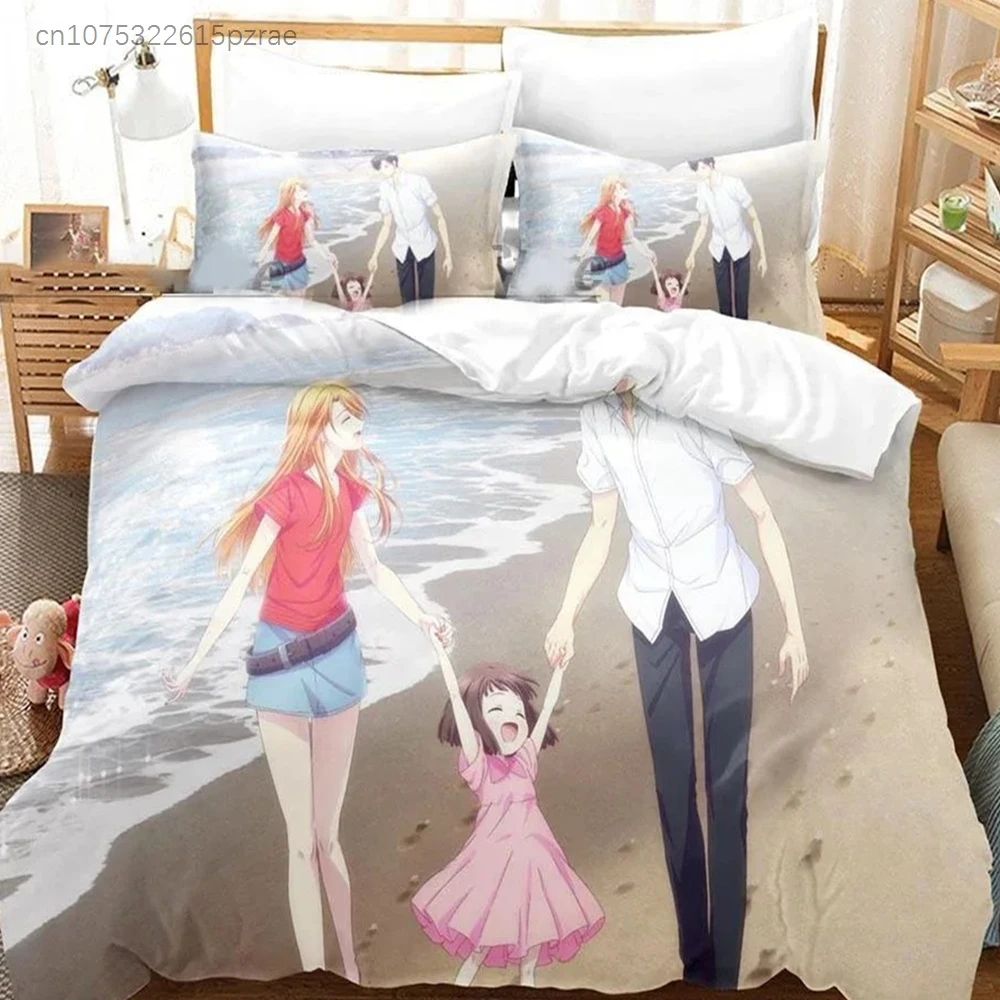 Anime Fruits Basket Bedding Set 3D Printed Suitable For Bedroom Duvet Cover Set With Pillowcases Kids Home Textile