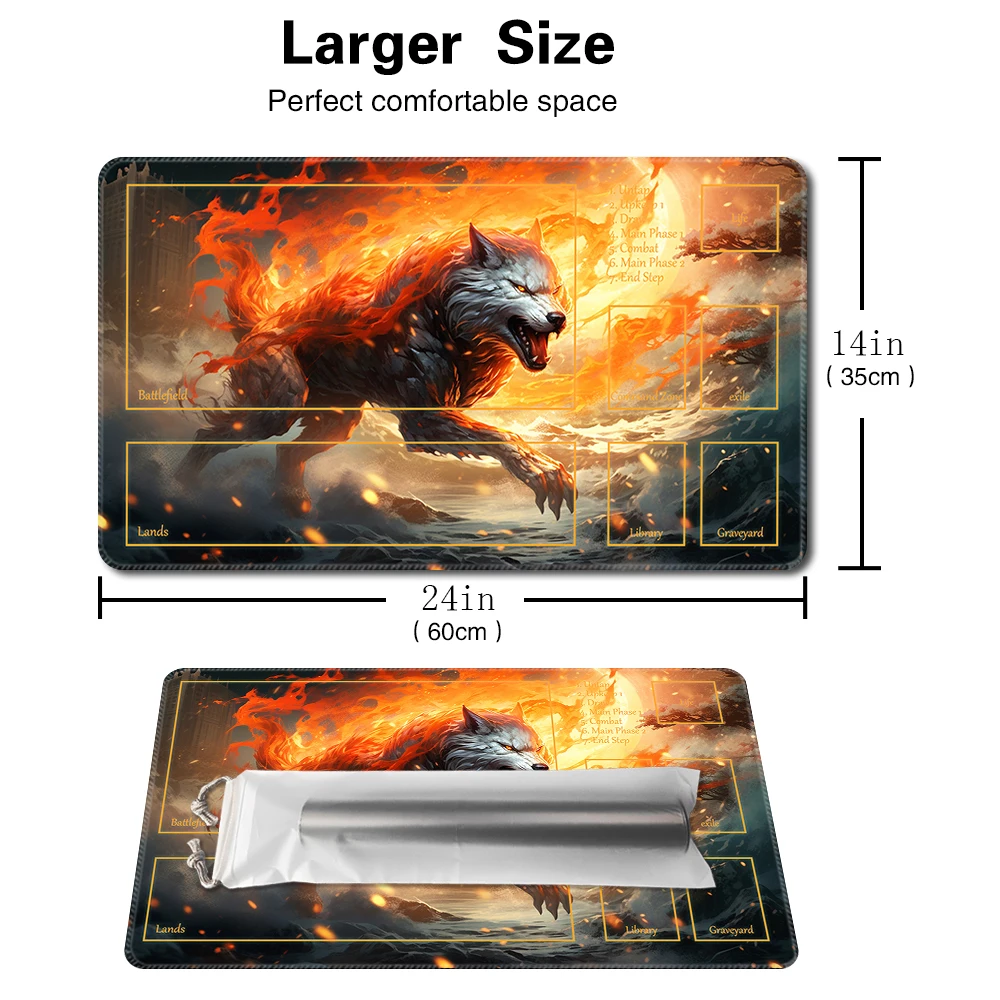 Ember Rage  - Board Game TCG Playmat Table Mat Game Size 60X35 CM Mousepad Compatible for MTG CCG