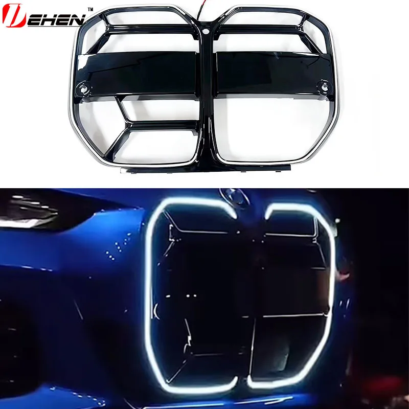 

Подходит для BMW New 4 серии 2021-2025 i4 G22 G26, модифицированная светящаяся средняя решетка CS, сменная решетка