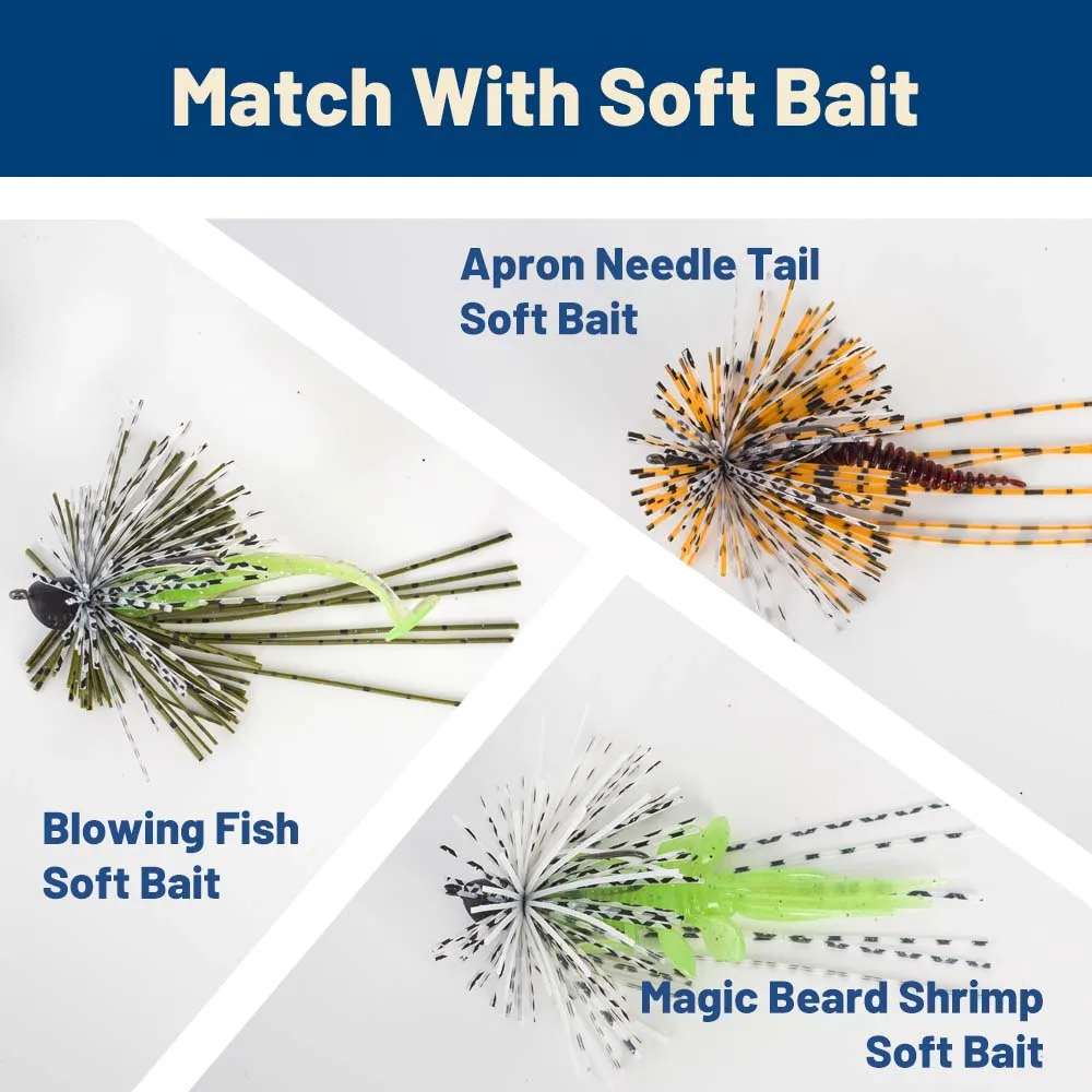 ZUKUBO Beard Lao Electric Rubber Device 1.0/1.8/2.5/3.5g Multivated Rubber Skirt Full Swimming Layer Single Bait Unique Hook