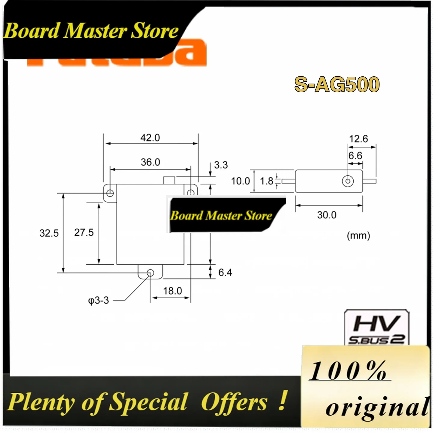 BoMaSFUTABA S-AG500 Ultra-thin Digital Servo 10mm Thickness Metal Gear HV Steering Gear Glider S.BUS Signal For RC Fixed Wing