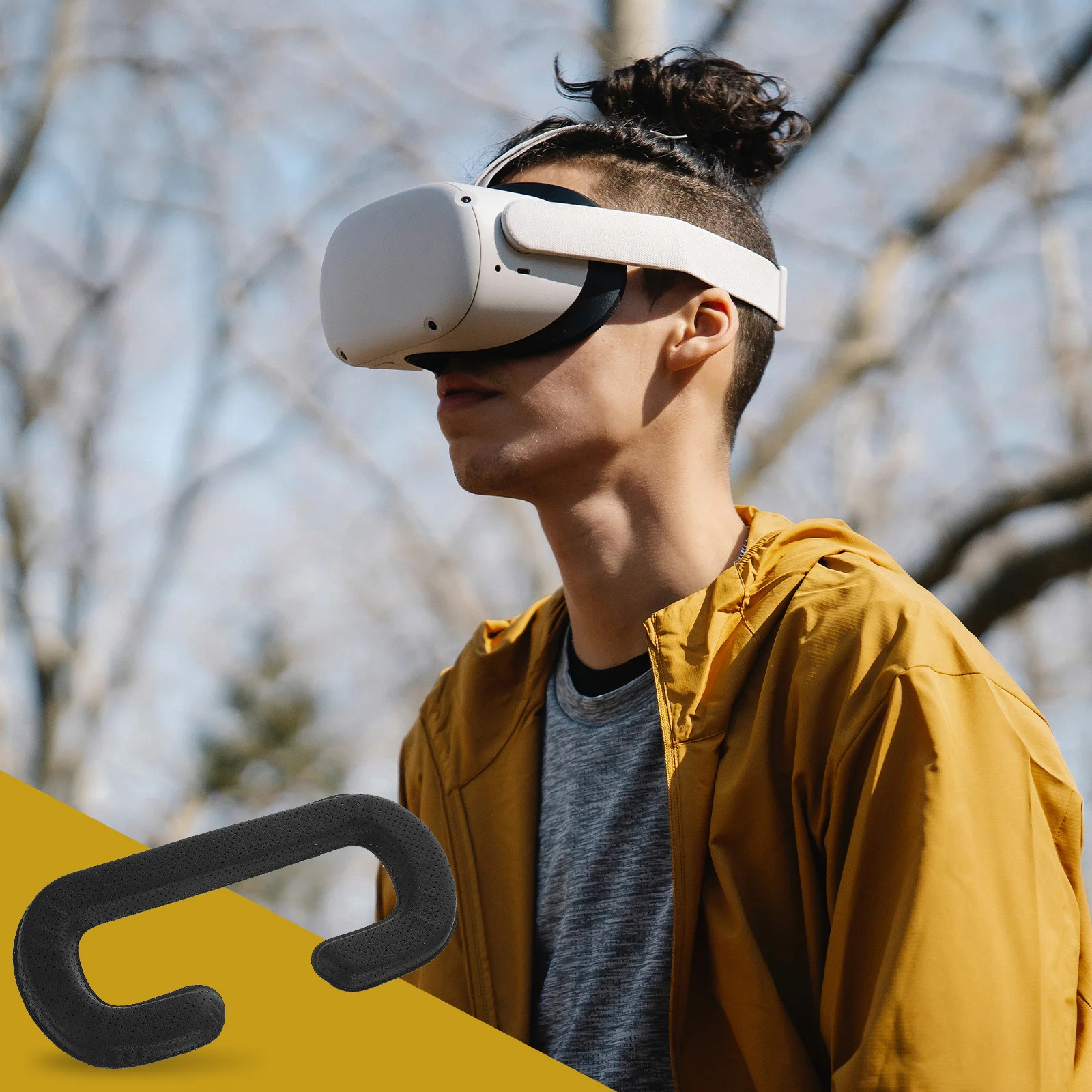 

1pcs Sponge Eye Mask Pad Soft Pu Cushion Cover For Vive Breathable Replacement Vr Headset Accessory