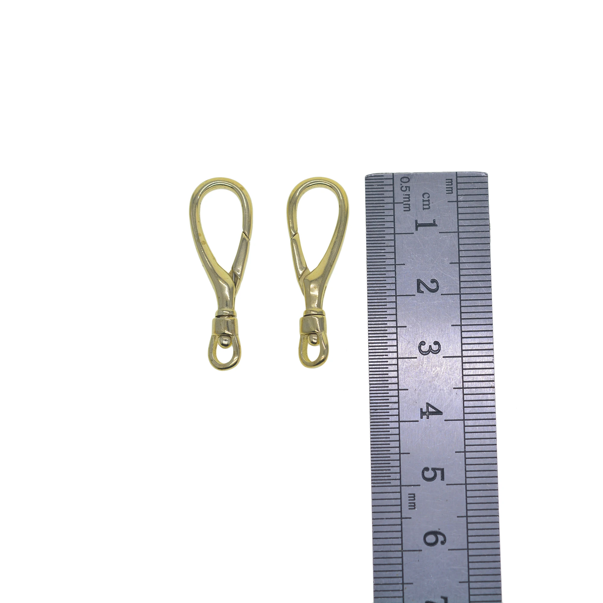 2 pcs 31mm new design Korea mini small Solid brass drop Pocket Watch Swivel Clip Chain spring Snap Hook Buckle  DIY