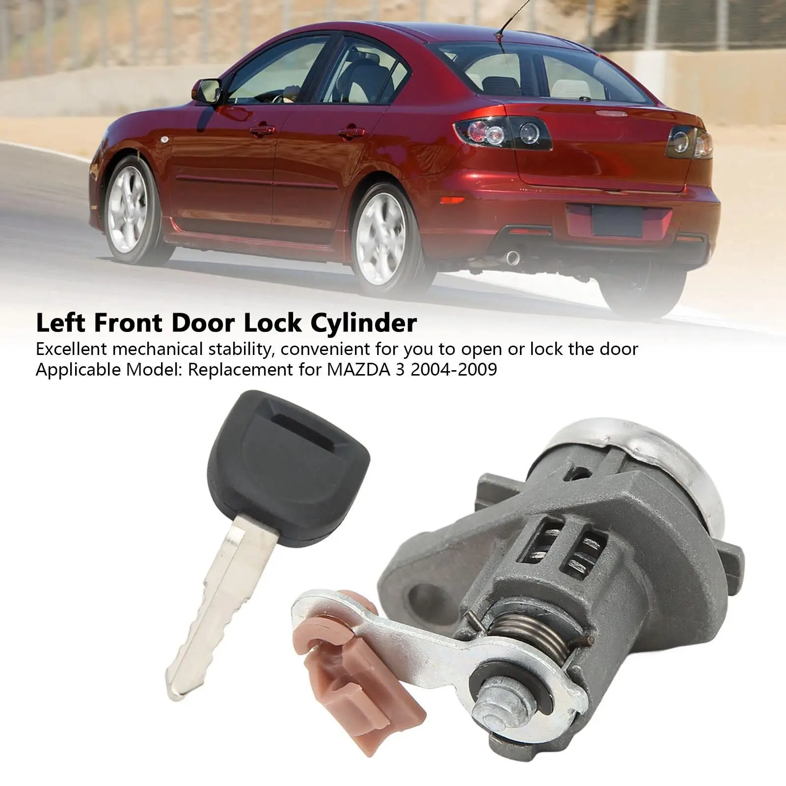 Cylinder Key Kit Easy Control Left Front Excellent Mechanical Stability Car Cylinder for lhd Car