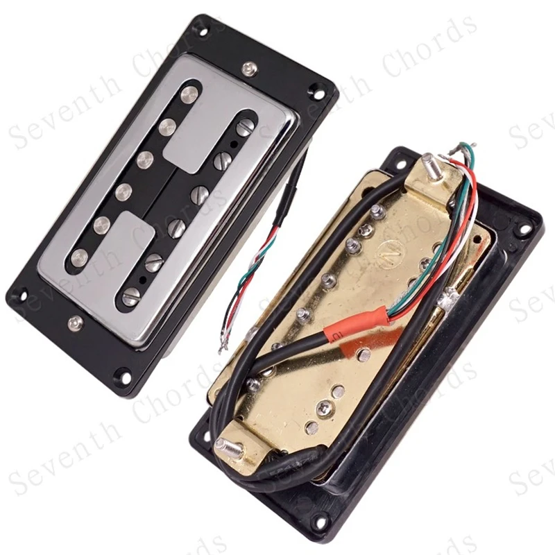 A Set 2Pcs Chrome Gold Humbucker Electric Guitar Pickups Bridge With H-type Hole Covers  Neck Accessories