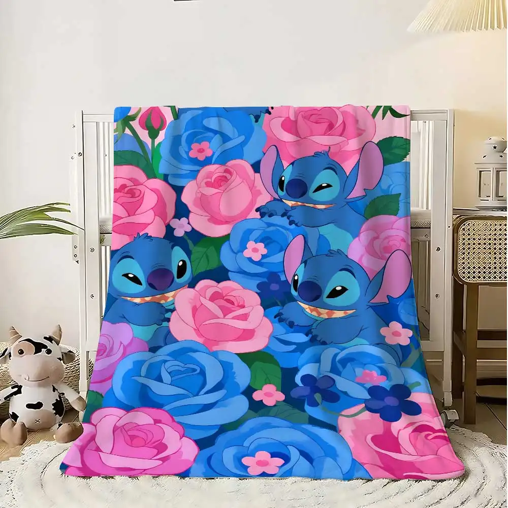 

Kawaii Pink Flower ST-stitches Summer Blanket Throw Bed Blankets and Throws Home Interior Luxury Bedding Fluffy Plaid Sofa Knee