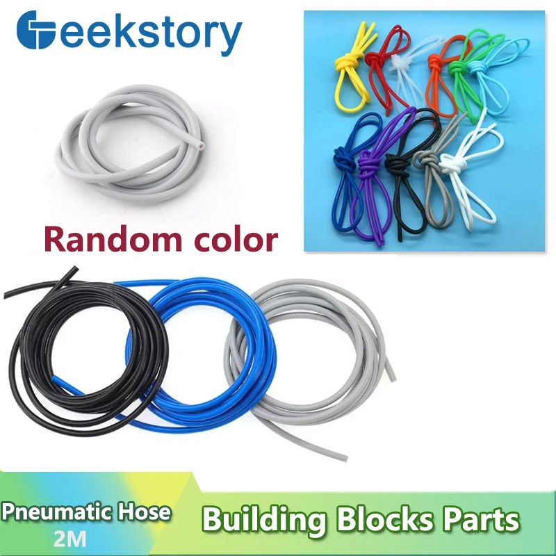 1PCS/3PCS Pneumatic Hose Random Color MOC Building Blocks 2M Pneumatic Parts Technical Bricks For DIY Car Model Toys