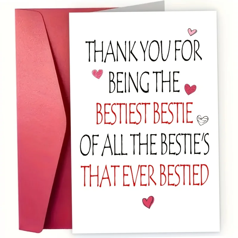 Tarjeta de agradecimiento por ser mi mejor amigo, tarjeta divertida de agradecimiento para un amigo, regalo de agradecimiento para la mejor amiga, tarjeta de felicitación linda de amistad para la mejor amiga