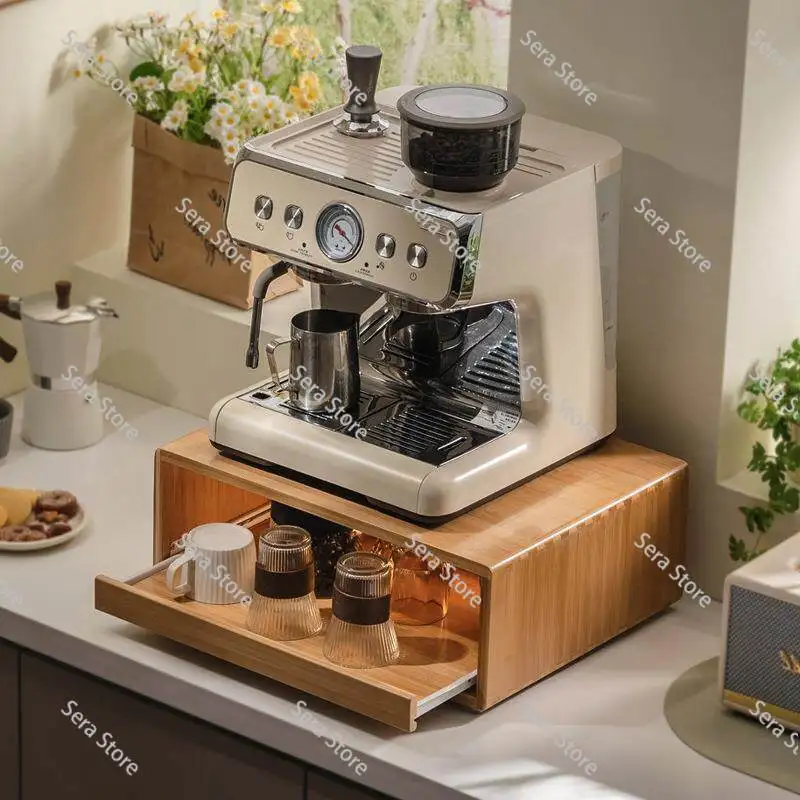 Multi-Purpose Pull-Out Kitchen Rack - Dust-Proof Countertop Shelf, Storage Organizer for Coffee Maker, Cups & Tableware