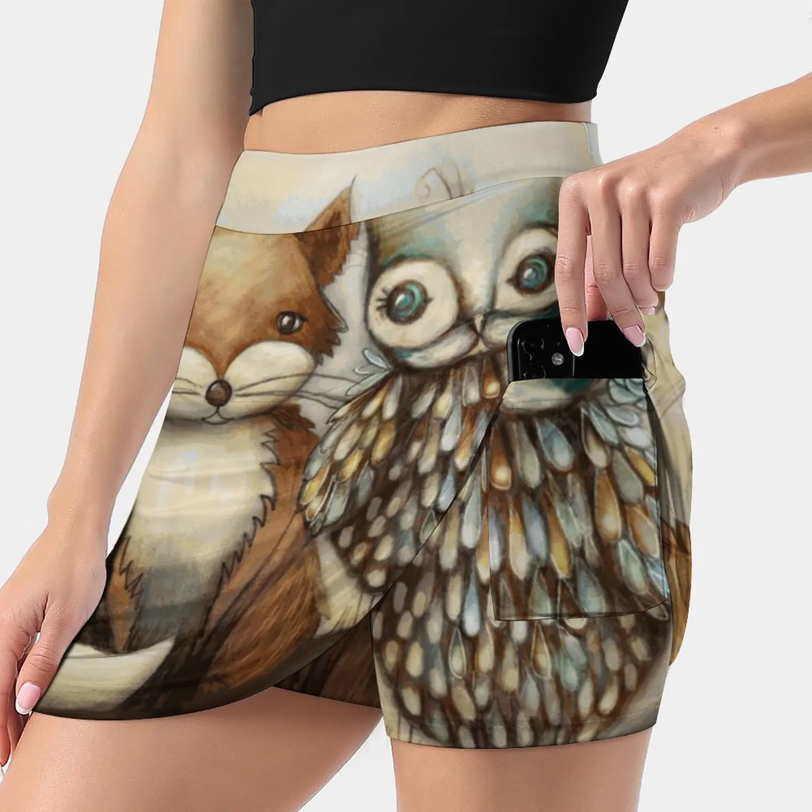 Fox And Owl Women's skirt Aesthetic skirts New Fashion Short Skirts Fox Fox Fox Animal Owl Fox And Owl Owl Karin Taylor Foxes