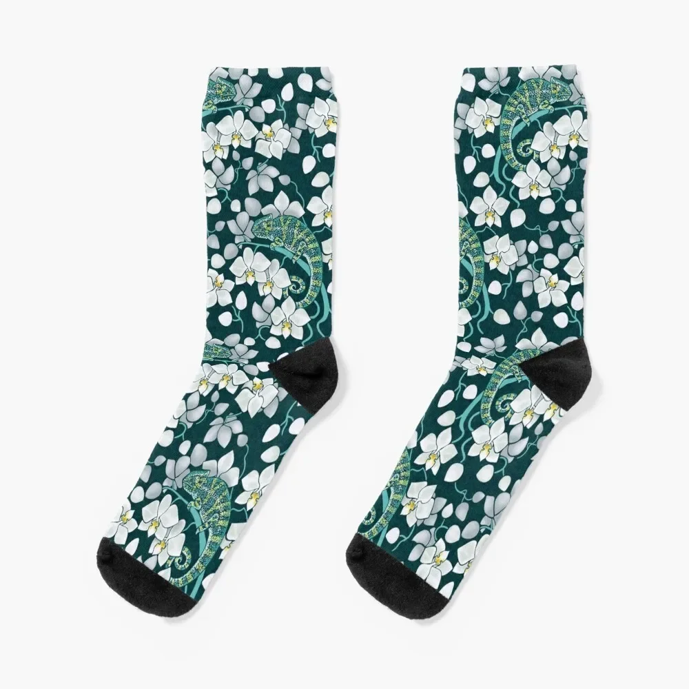 Chameleons and orchids Socks regalo divertente anime loose Boy Child Socks women's