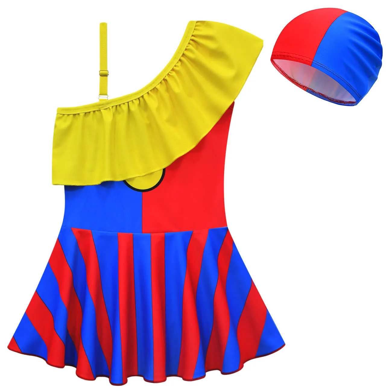 Amazing Digital One-piece Swimsuits Circus Anime Cosplay Girls Jumpsuit Outfits Kids Halloween Carnival Fantasy Costume Suit