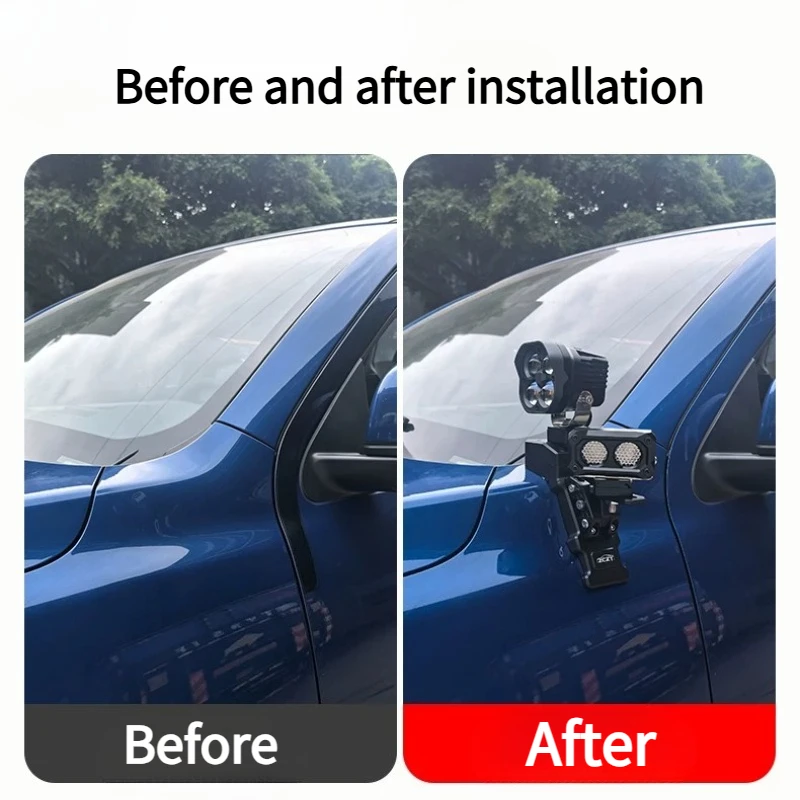 For GWM Cannon Alpha/Poer Off-Road/Cannon-X 2018-2026 A-Pillar Extension Bracket Hood LED Quick-Release Bracket Car Accessories