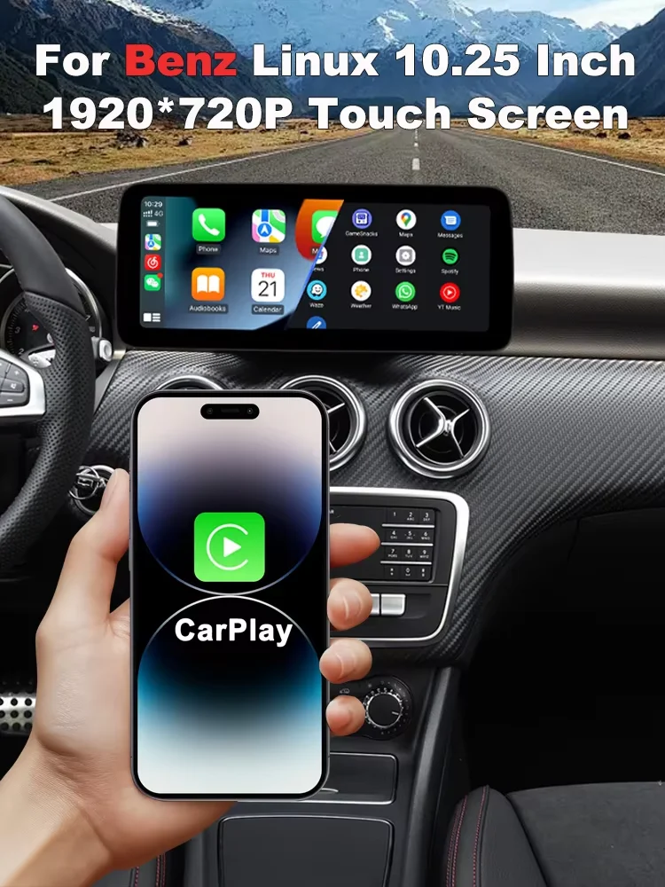 10,25 inch 12,3 inch draadloze CarPlay Android Auto autoradio voor Mercedes Benz CLA GLA A-Klasse W176 C117 2013-2015 NTG4.5 GPS - afbeelding 2