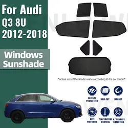 For Audi Q3 8U 2012-2018 Car Sunshade Shield Front Windshield Frame Curtain Rear Side Window Sun Shade Visor