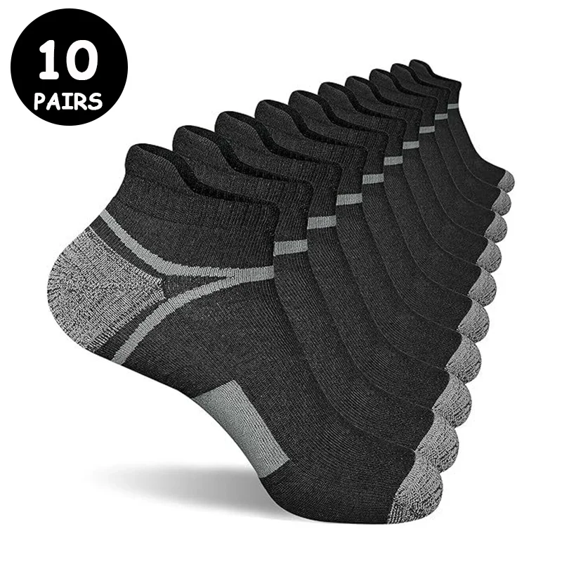 10 pares de calcetines deportivos de alta calidad para hombre, calcetines cortos transpirables para primavera y verano, ocio al aire libre y calcetines cortos transpirables