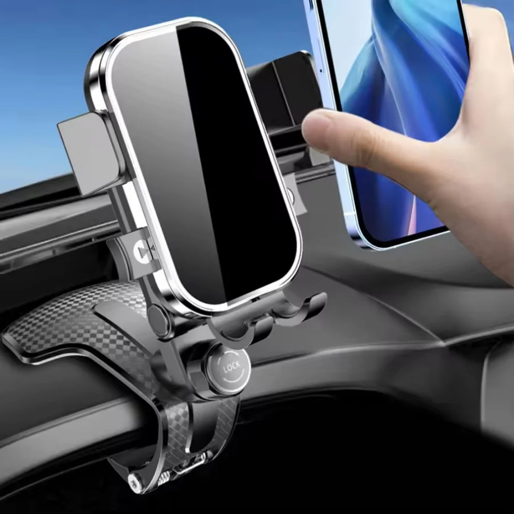 1 Stück Schwarzer Auto-Handyhalter Universelle Armaturenbrett-Einfachclip-Halterung GPS-Display-Halterung Auto-Handyhalterung für iPhone