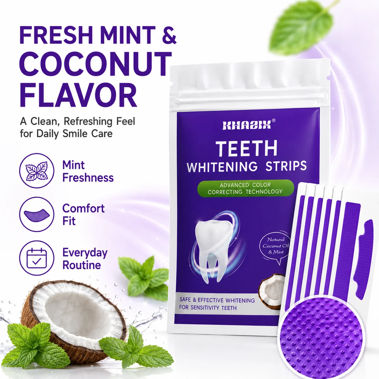 7pcs Dental Care Strips Oral Hygiene Teeth Patch Fresh Breath Mouth Cleaning Strips for Daily Use view 4