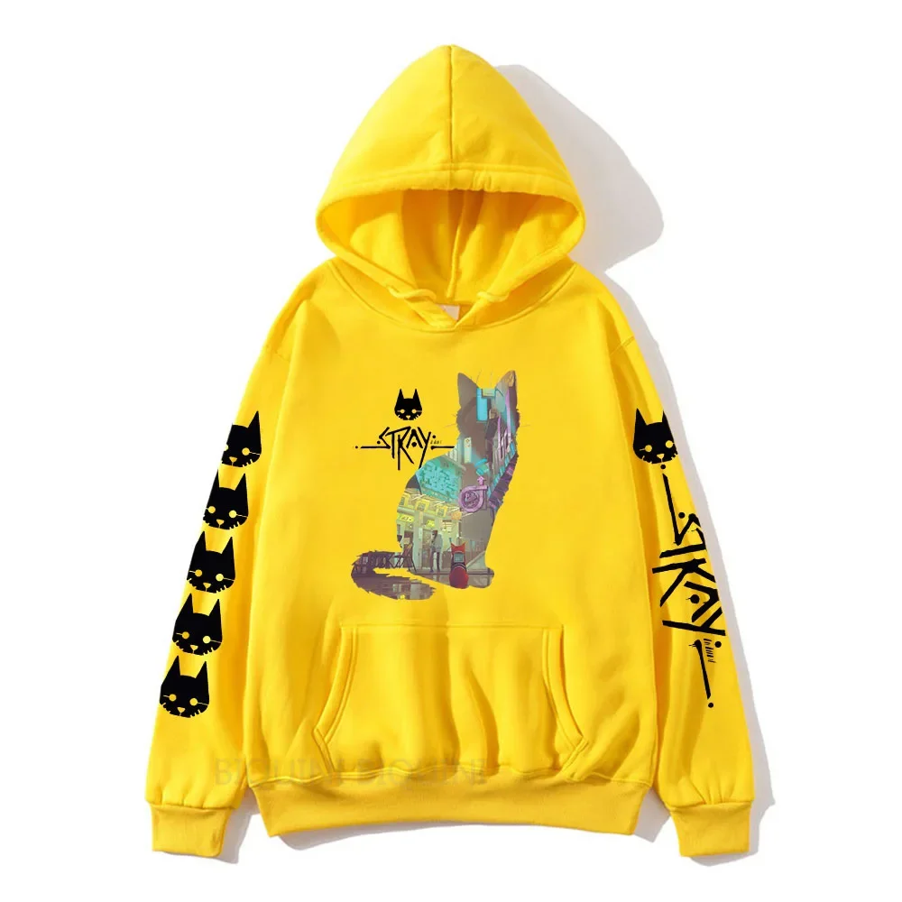 Stray Game StrayCat Hoodie Men/Women Cartoon Kawaii Printed Sweatshirts Autumn/Winter Harajuku Unisex Aesthetic Pullovers Male