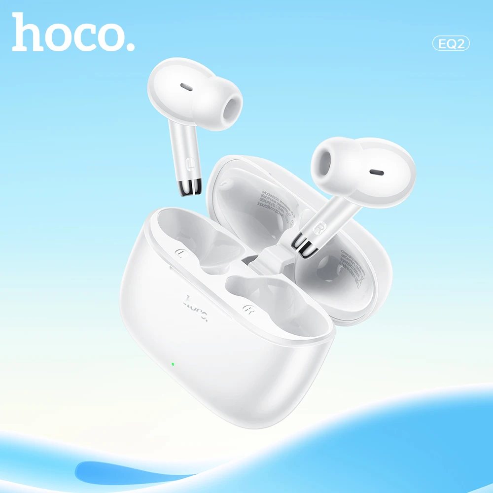 HOCO EQ2 Earbuds Bluetooth Earphones Hifi Stereo Sound Dual Microphone Music Sport headset for iphone 16 15 14 13 12 Pro Max