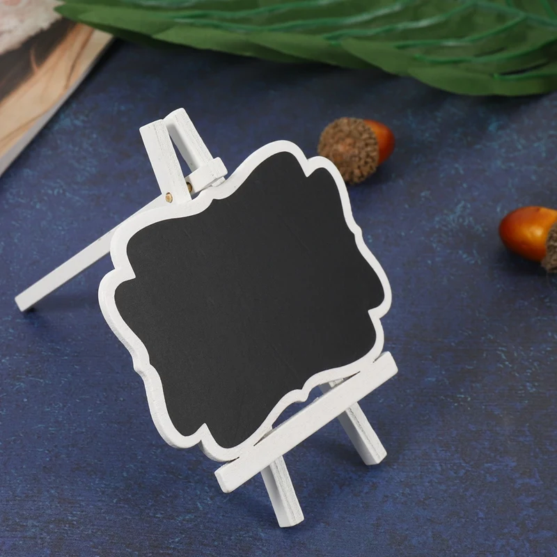 10 pezzi Mini lavagne in legno piccoli segni di lavagna con supporto per cavalletto, lavagne da cavalletto per decorazioni di nozze, festa di compleanno