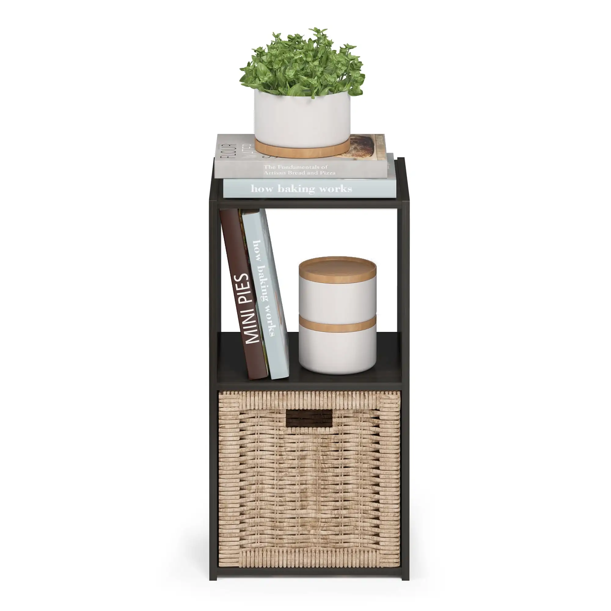 

Furinno Pelli Cubic Storage Bookcase Cabinet, 2 x 1, Espresso, 18049EX