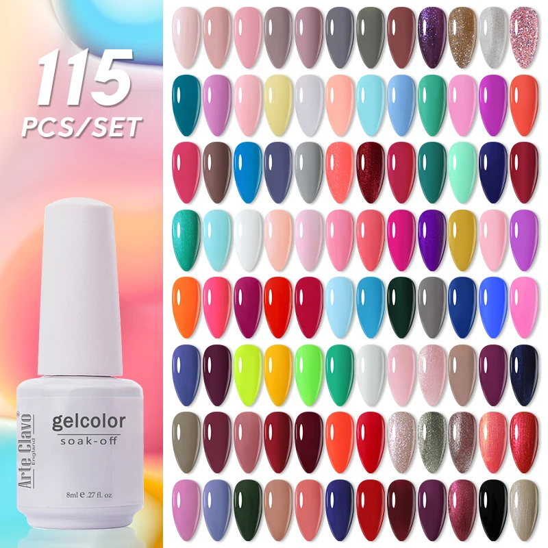 

Arte Clavo115 Colors Gel Nail Polish Set 8ml Gel Varnish For Nail Art Design Manicure Hybrid Varnish UV LED Gel Nail Lacquer