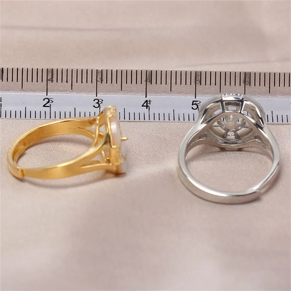 Solid S925 Sterling Silver Pearl Ring Settings Findings & Accessories  for Jewelry Making Bulk Wholesale Craft Supplies No Pearl