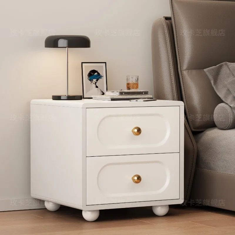 White Design Bedside Table Luxury Aesthetic Modern Creative Save Space Nightstand Organizer Mesitas De Noche Hotel Furniture