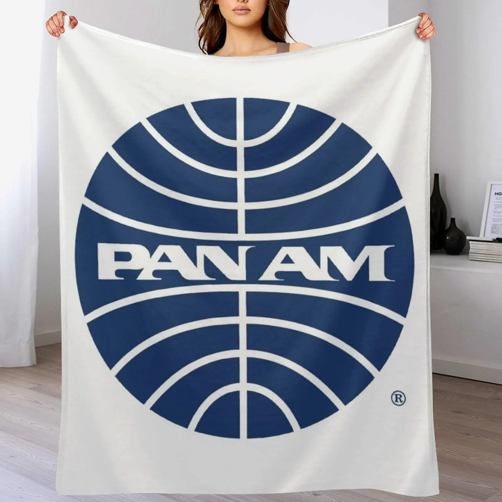 

Pan Am Mid 1950s Globe Inverted Throw Blanket Shaggy Furry Soft Blanket for Bedroom Living Room