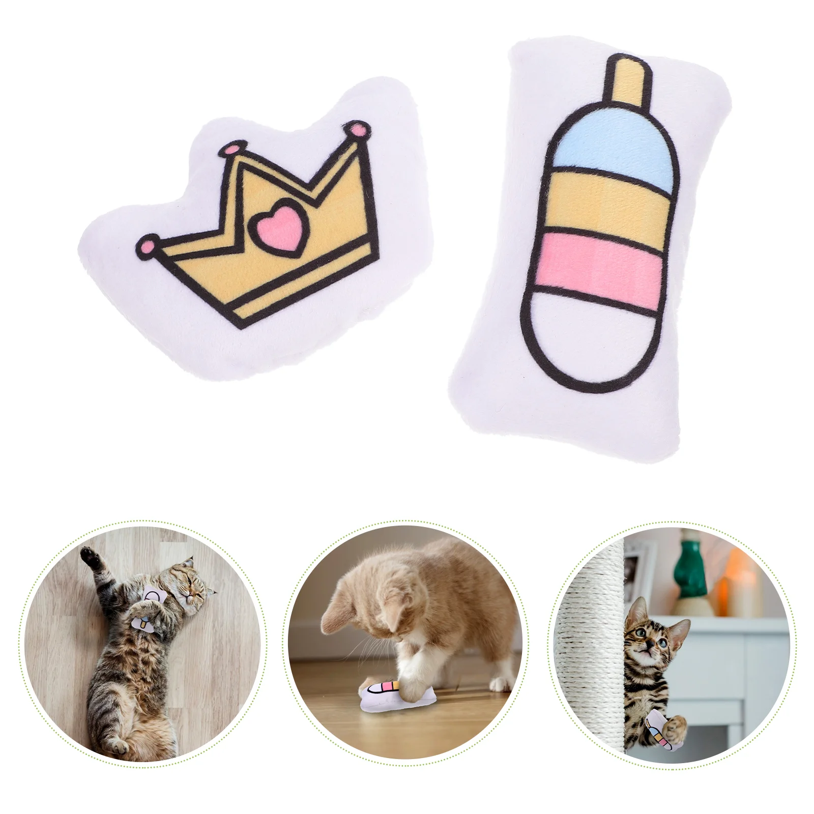 2Pcs Adorable Cat Stuffed Toys Pet Cat Bite Resistance Toys Chew Plaything cat interactive toy kitten catnip toy