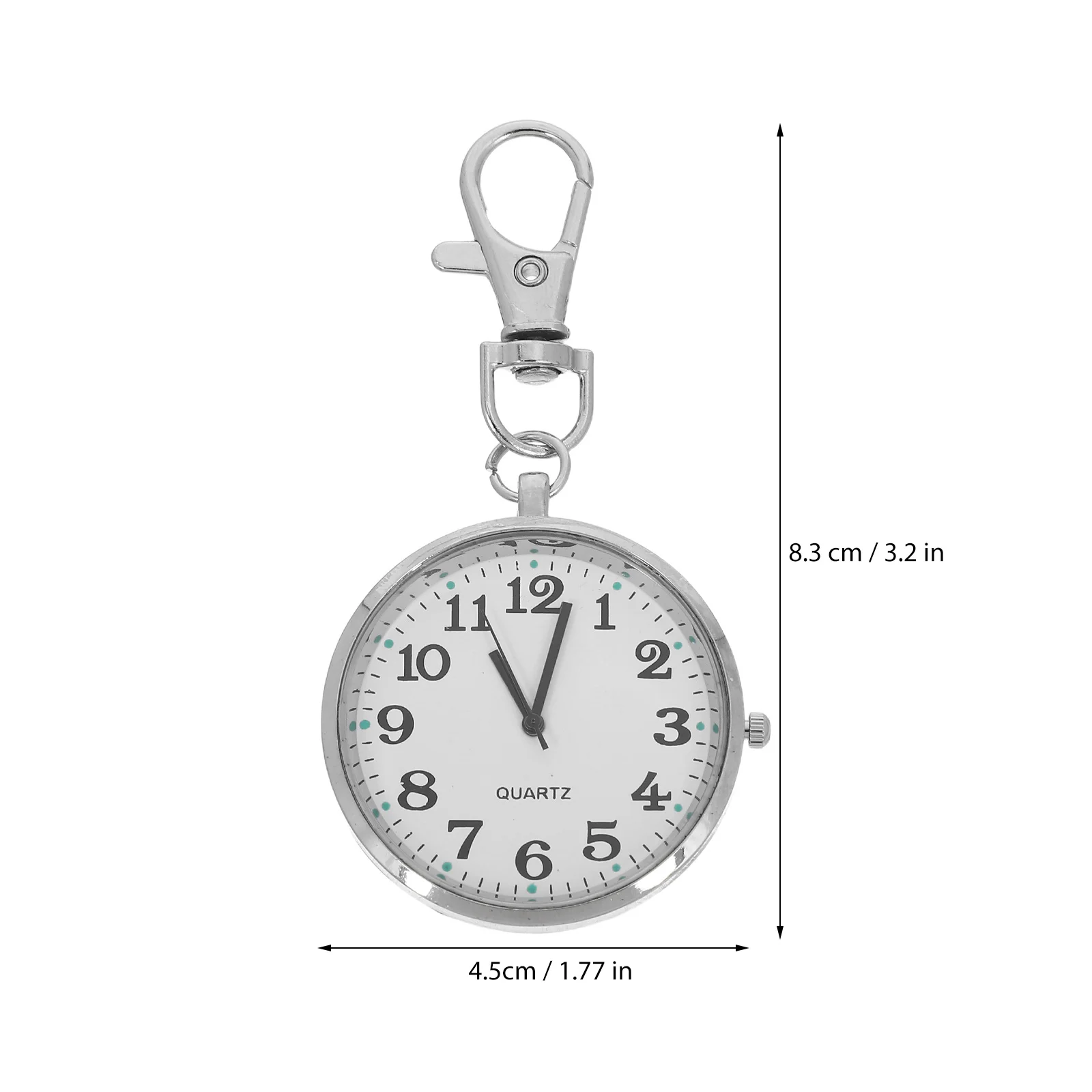 Large Number Pocket Watch Keychain Clear Analog Clock for Exams Nursing Students Kids Elderly Vintage Nurse Lapel Watch