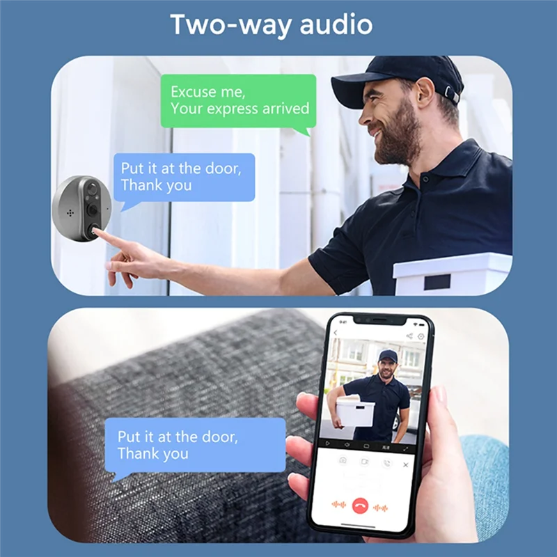 1Set 1080P Smart Home Digitale Kijkgaatje Deurkijker 4,3 Inch PIR Bewegingsdetectie Plastic