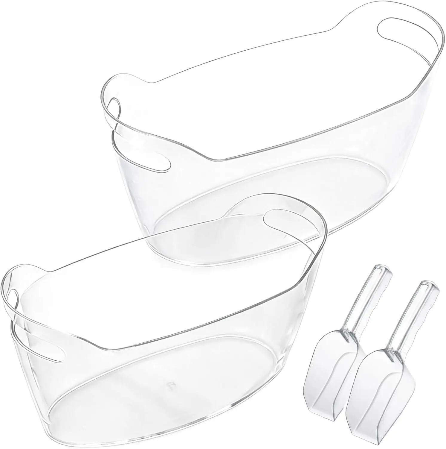 

Набор из 2-х ведер для льда объемом 6,5 л, ведра для вечеринок, емкости для напитков для коктейль-бара с ручкой, охладители для вина, пива, шампанского