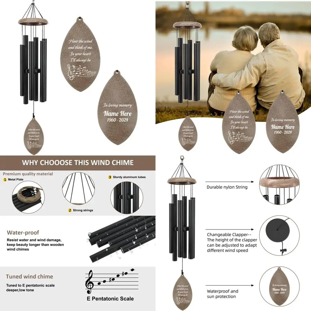 

elegant outdoor wind chimes: deep tones for honoring deceased parents