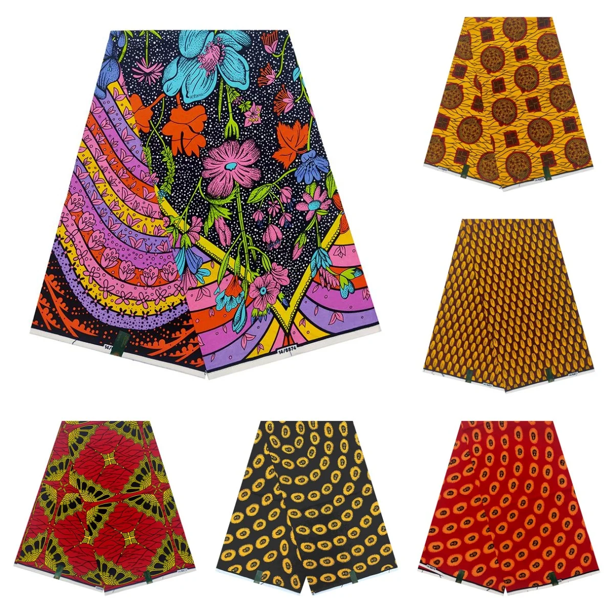 

High Quality Ankara Fashion Prints Batik Fabric African Nigerian Dutch Hollandais Pagne 100% Cotton Loincloth Women Dress Sewing