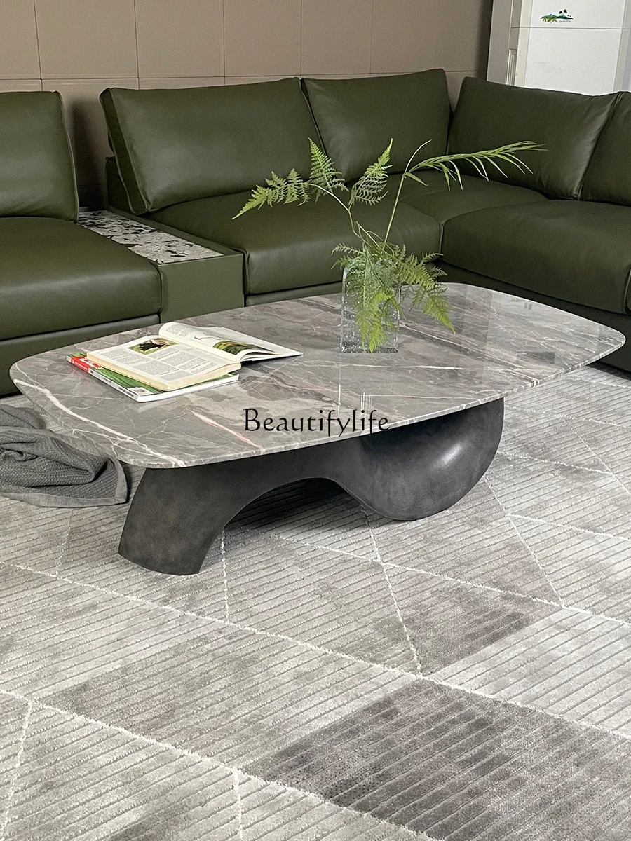 

FG40Italian Minimalist Marble Snail Tea Table FRP Cement Reception Tea Table