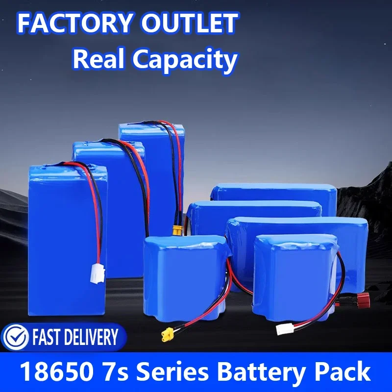25.9V 7S 18650 Li-ion Battery Pack 3000-21000mAh BMS Protected for Home Appliances & Emergency Power