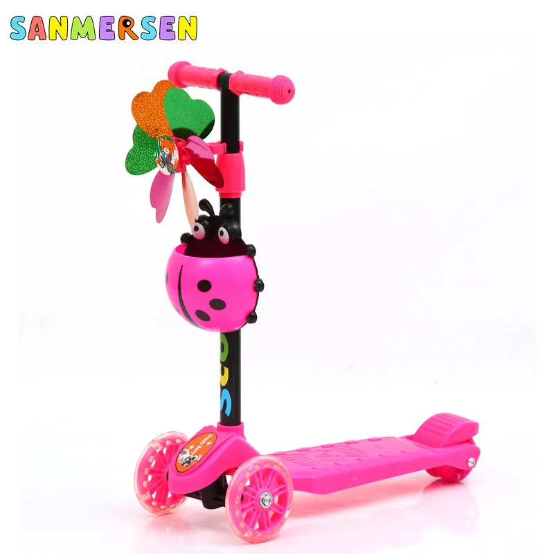 

Children 3 Wheel Kick Scooter Folding Skateboard Kids Adjustable Height Flashing Light Wheel Foot Scooters Toys Gifts