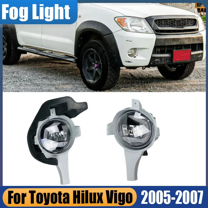 

Для Toyota Hilux Vigo 2005 2006 2007 1 пара авто переднего бампера светодиодные противотуманные фары дневные ходовые огни сигнальная лампа автомобиля в сборе