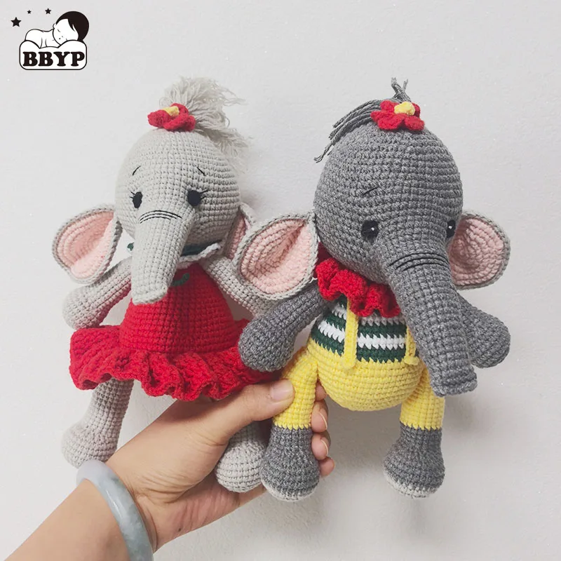 

Handmade Crochet Elephant Plush Toy, Soft Amigurumi Elephant Doll for Baby Nursery Decor, Kids Gift, Birthday Present, Newborn S