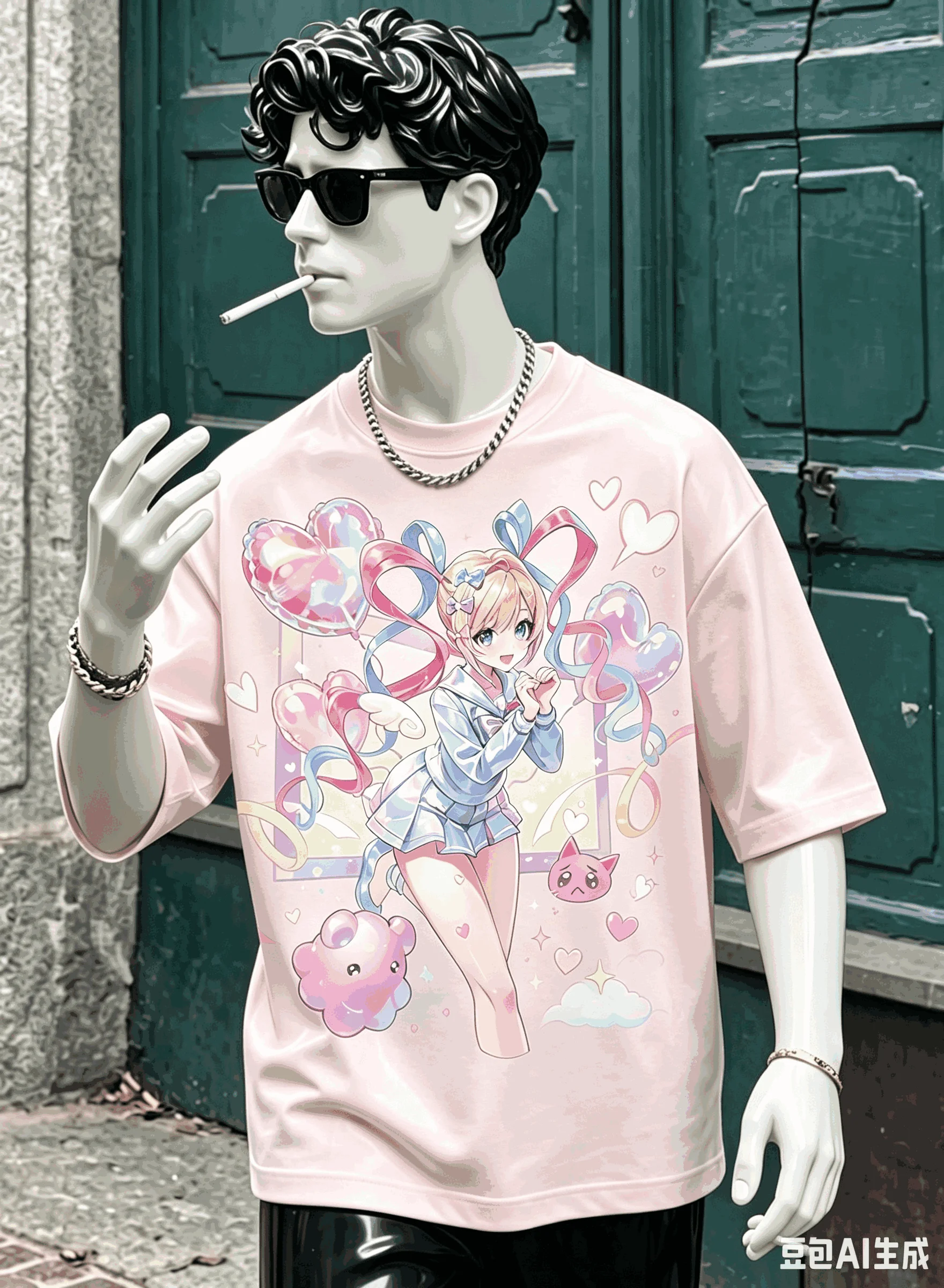Needy Streamer Overload Übergroßes Unisex-T-Shirt mit Grafikdruck und Rundhalsausschnitt für Männer und Frauen, hochwertig, Y2k, kurze Ärmel, atmungsaktiv – Detail 6